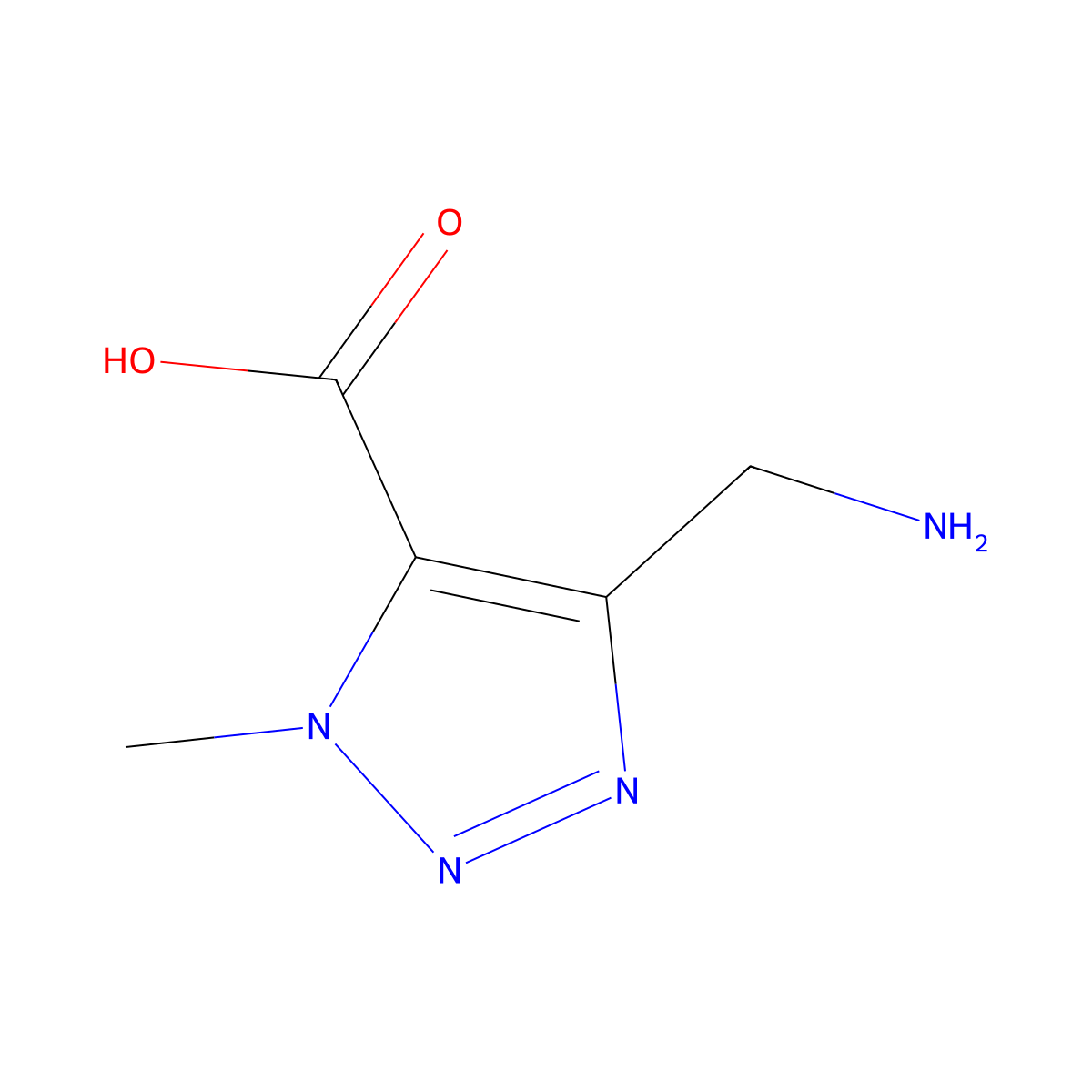 4-(aminomethyl)-1-methyl-1H-1,2,3-triazole-5-carboxylic acid molecular structure, CAS 2169446-39-1