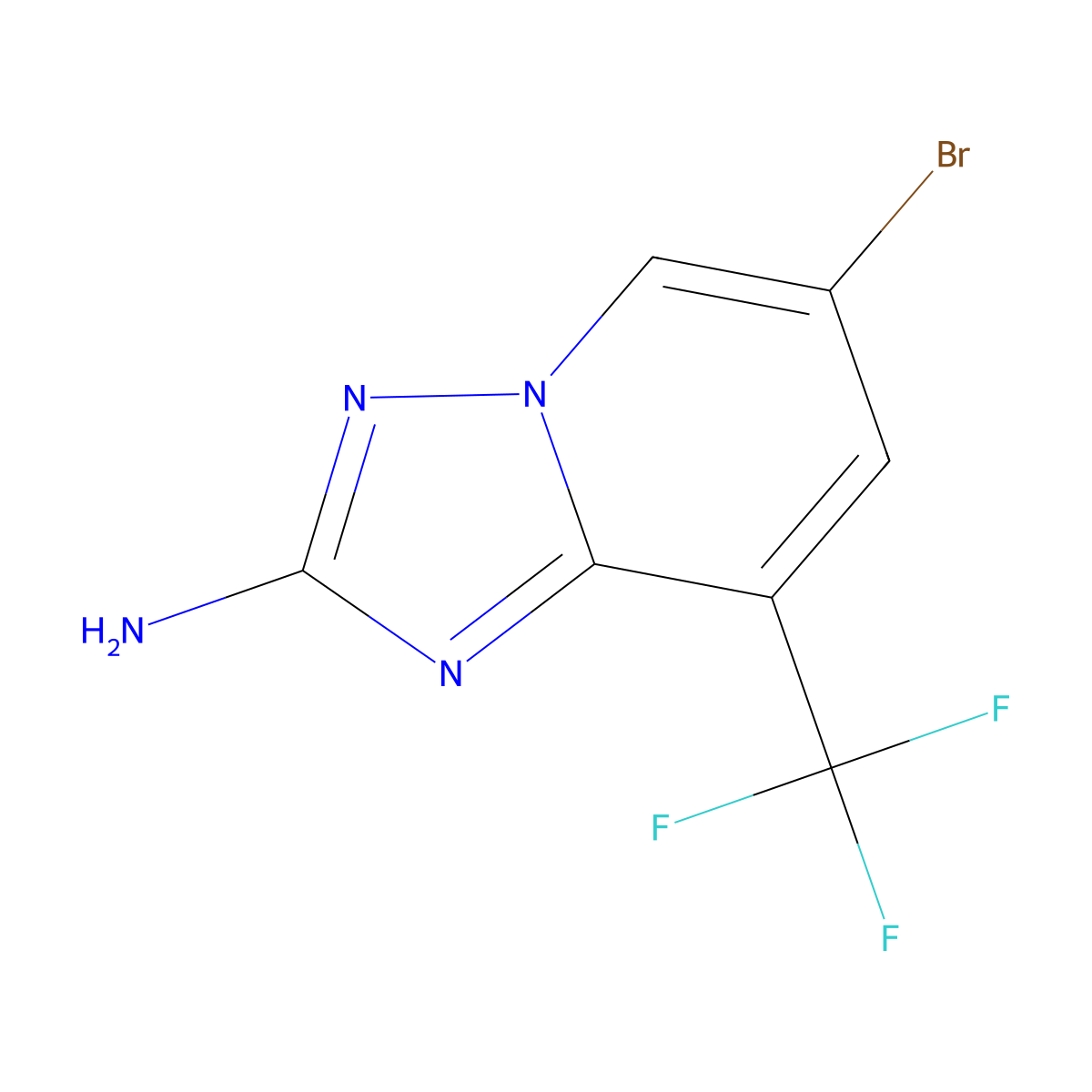 6-Bromo-8-(trifluoromethyl)-[1,2,4]triazolo[1,5-A]pyridin-2-amine molecular structure, CAS 2169448-57-9