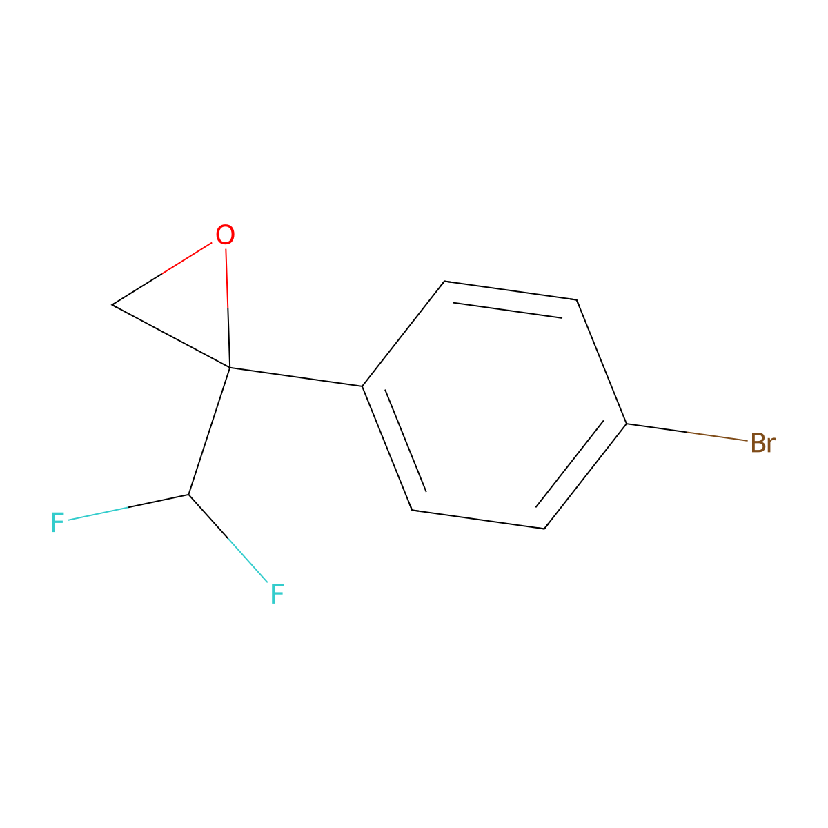 2-(4-Bromophenyl)-2-(difluoromethyl)oxirane molecular structure, CAS 2169454-64-0