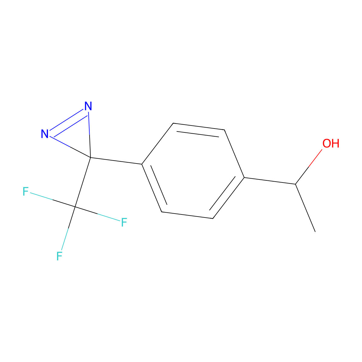 1-{4-[3-(trifluoromethyl)-3H-diazirin-3-yl]phenyl}ethan-1-ol molecular structure, CAS 2169455-62-1