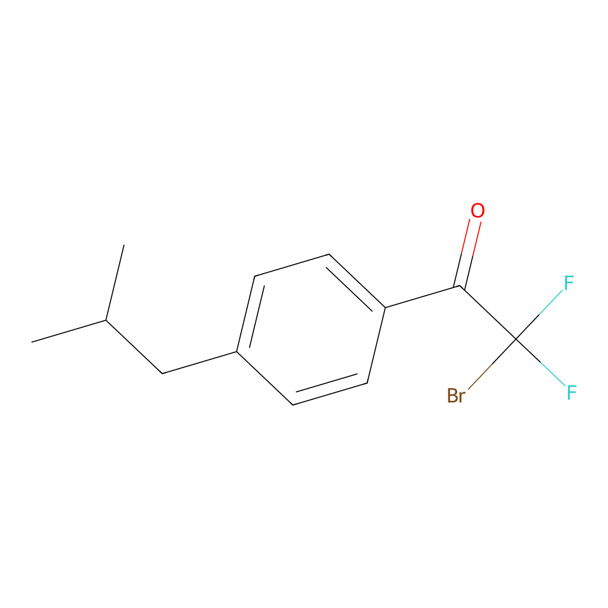 2-Bromo-2,2-difluoro-1-(4-iso-butylphenyl)ethanone molecular structure, CAS 2169455-64-3