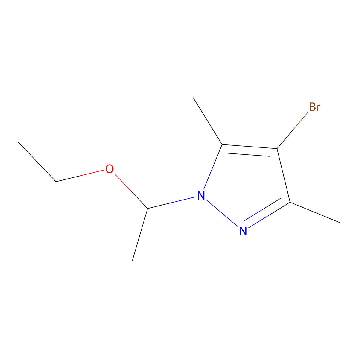 4-Bromo-1-(1-ethoxyethyl)-3,5-dimethyl-1H-pyrazole molecular structure, CAS 2169460-30-2