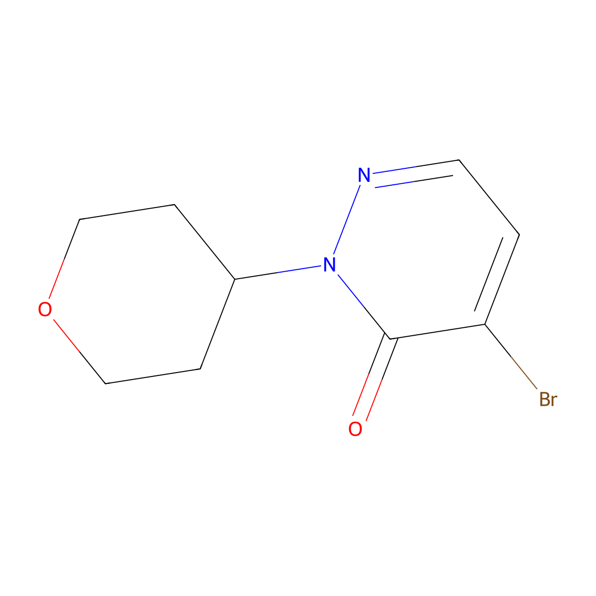 4-Bromo-2-(oxan-4-yl)-2,3-dihydropyridazin-3-one molecular structure, CAS 2169461-04-3