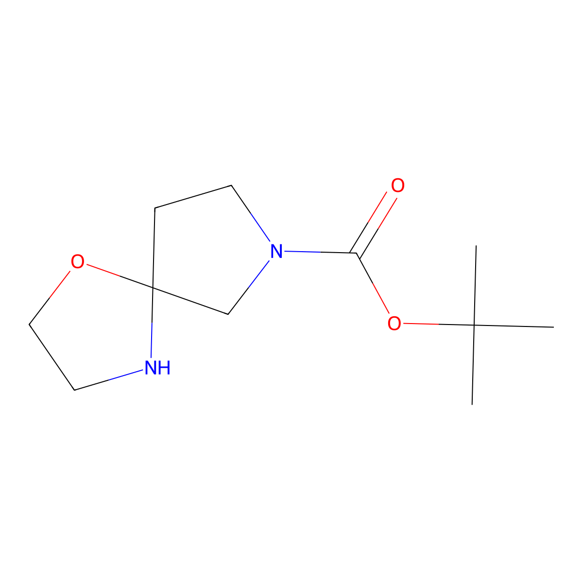 Tert-butyl 1-oxa-4,7-diazaspiro[4.4]nonane-7-carboxylate molecular structure, CAS 2169461-07-6