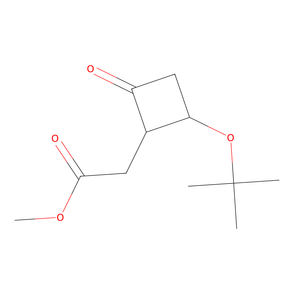Methyl 2-(2-(tert-butoxy)-4-oxocyclobutyl)acetate molecular structure, CAS 2169461-43-0