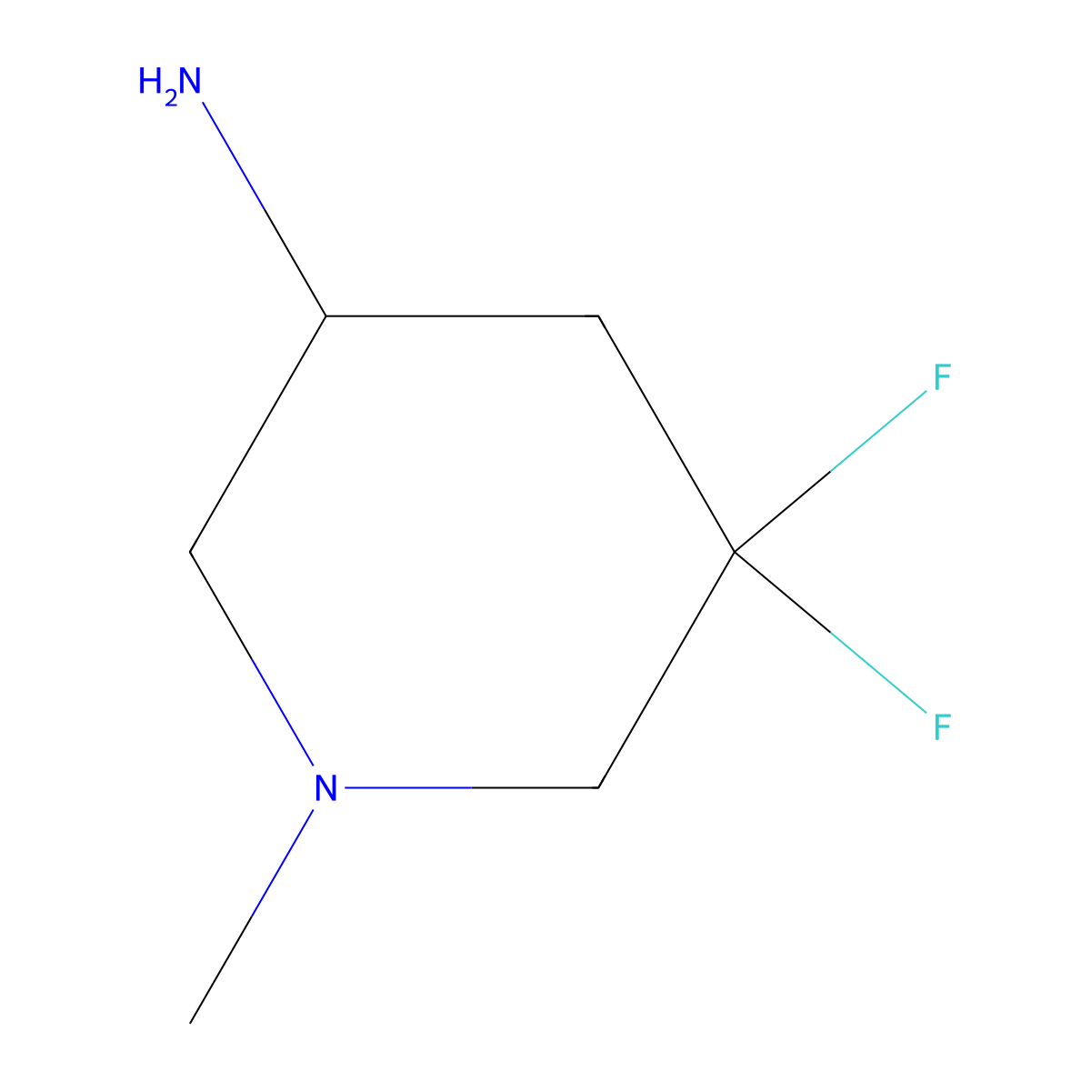 5,5-Difluoro-1-methylpiperidin-3-amine molecular structure, CAS 2169461-67-8