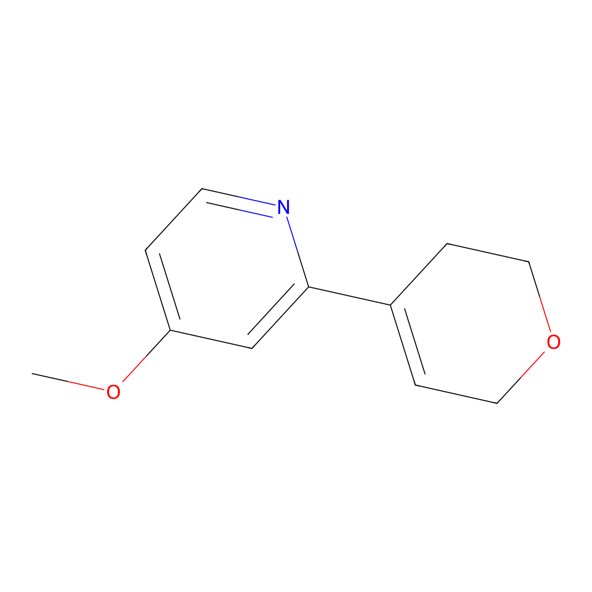 2-(3,6-dihydro-2H-pyran-4-yl)-4-methoxypyridine molecular structure, CAS 2169465-57-8