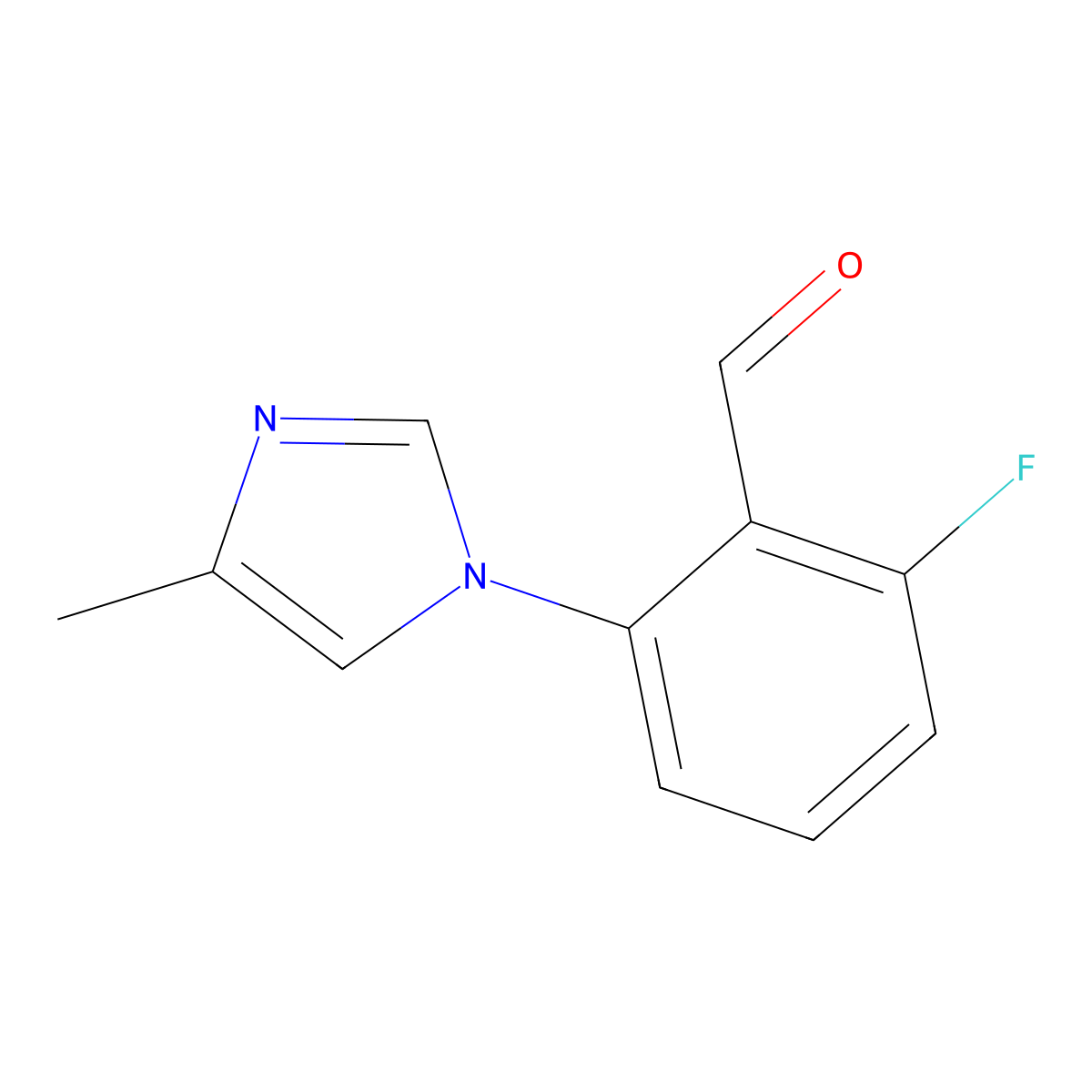 2-fluoro-6-(4-methyl-1H-imidazol-1-yl)benzaldehyde molecular structure, CAS 2169467-75-6