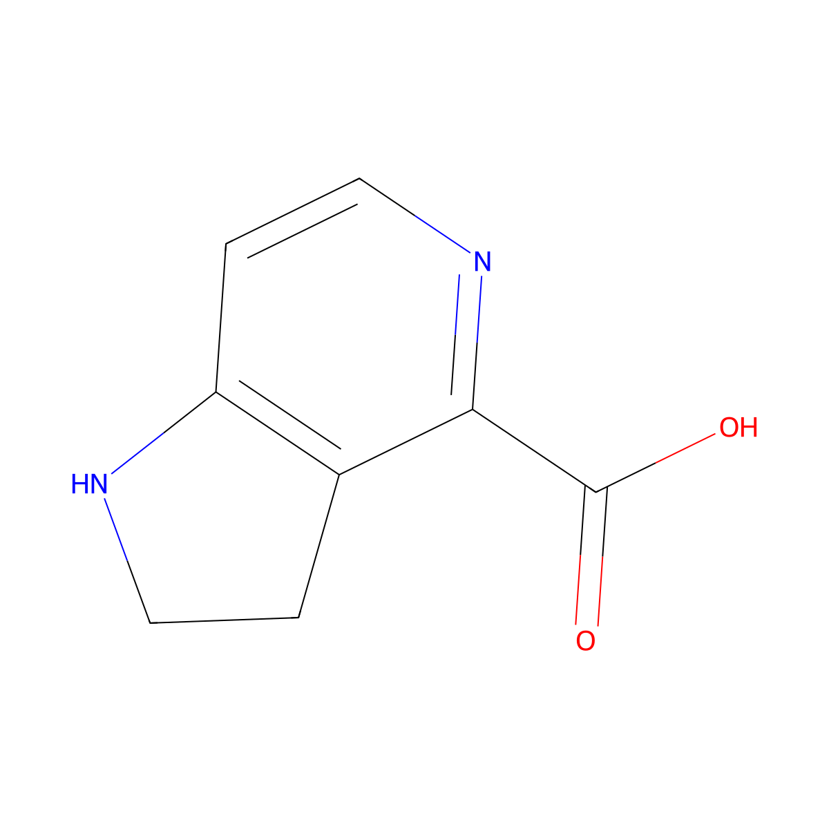 1H,2H,3H-pyrrolo[3,2-c]pyridine-4-carboxylic acid molecular structure, CAS 2169469-30-9