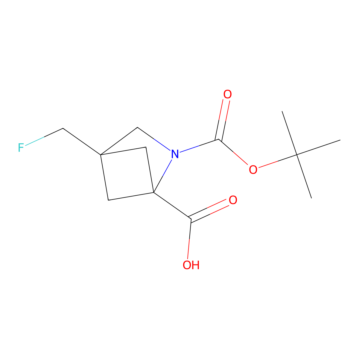 2-[(Tert-butoxy)carbonyl]-4-(fluoromethyl)-2-azabicyclo[2.1.1]hexane-1-carboxylic acid molecular structure, CAS 2169474-93-3