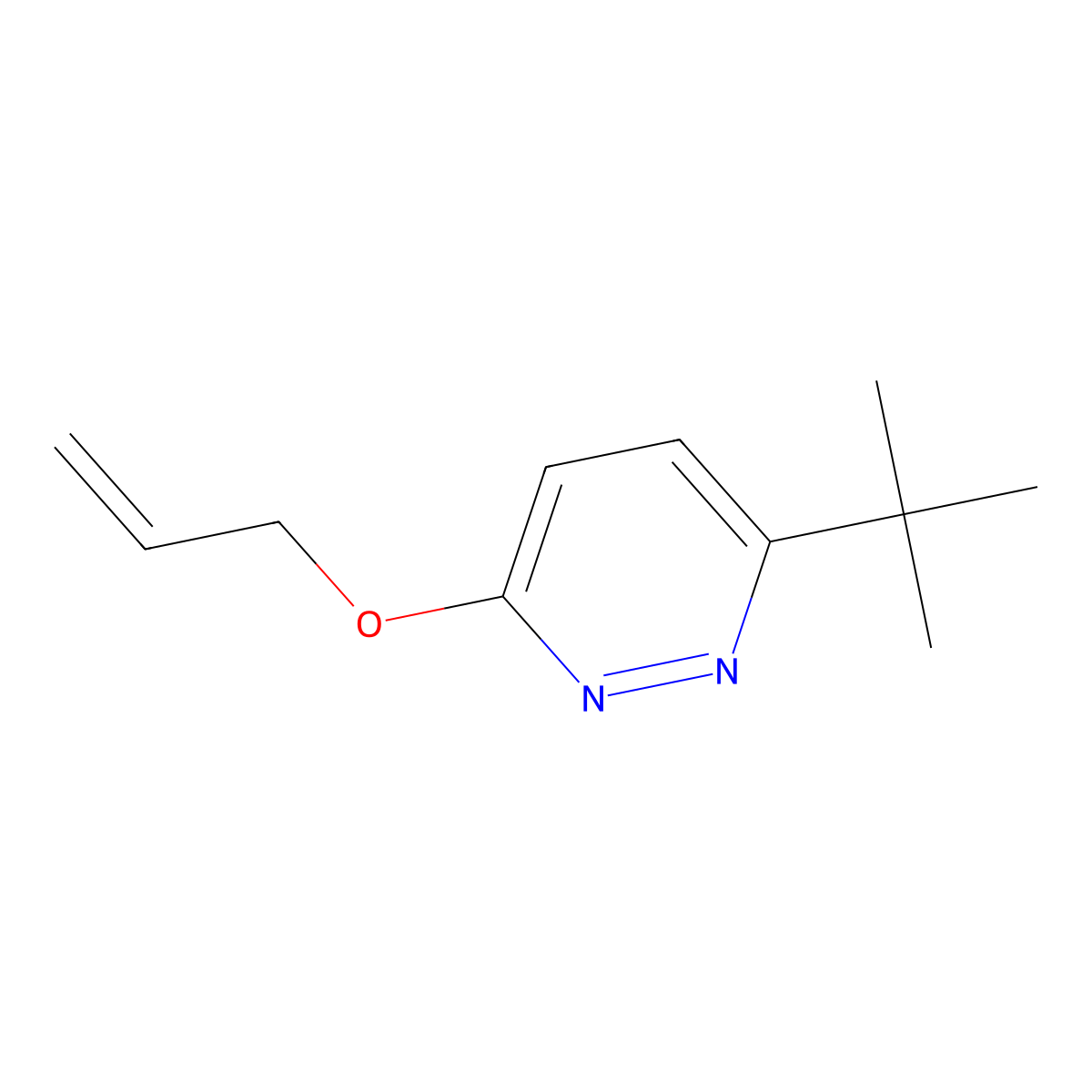 3-Tert-butyl-6-(prop-2-en-1-yloxy)pyridazine molecular structure, CAS 2169476-04-2