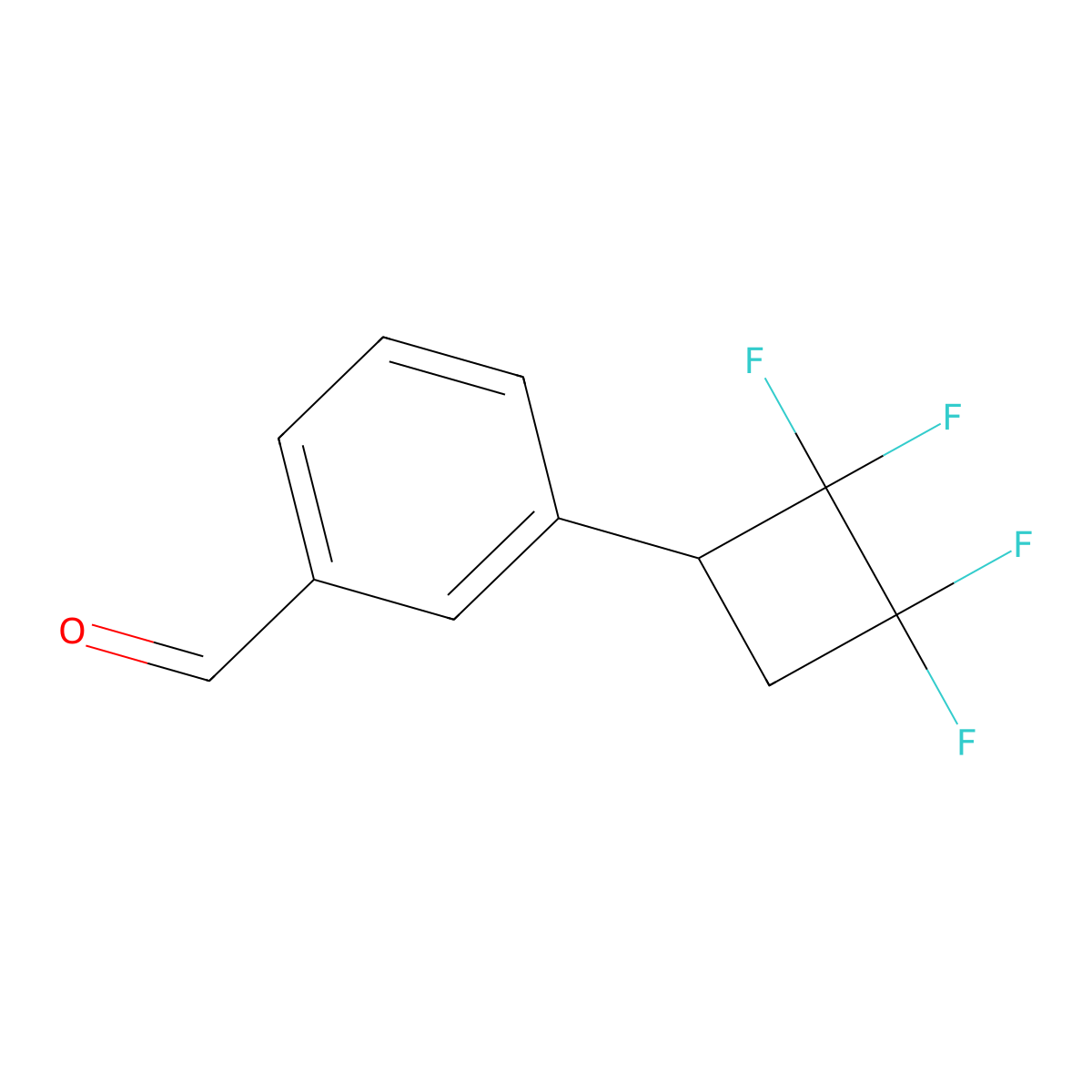 3-(2,2,3,3-Tetrafluorocyclobutyl)benzaldehyde molecular structure, CAS 2169480-55-9