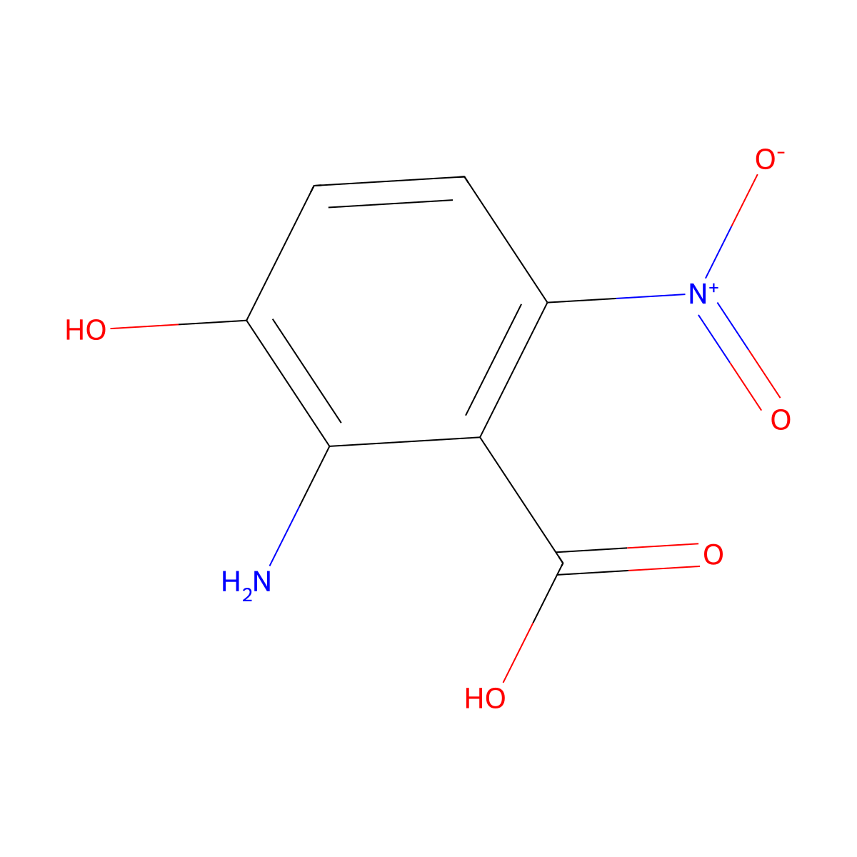 2-Amino-3-hydroxy-6-nitrobenzoic acid molecular structure, CAS 2169481-43-8