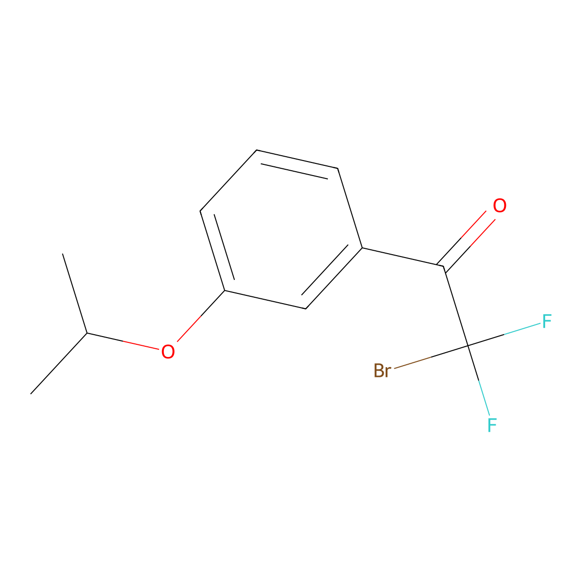 2-Bromo-2,2-difluoro-1-(3-iso-propoxyphenyl)ethanone molecular structure, CAS 2169488-39-3