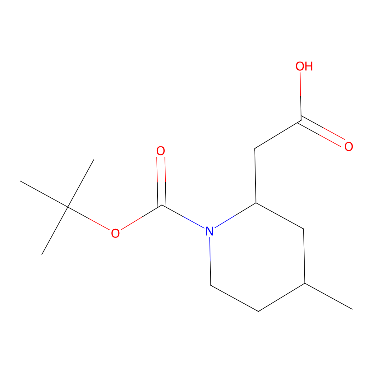 2-{1-[(Tert-butoxy)carbonyl]-4-methylpiperidin-2-yl}acetic acid molecular structure, CAS 2169495-32-1