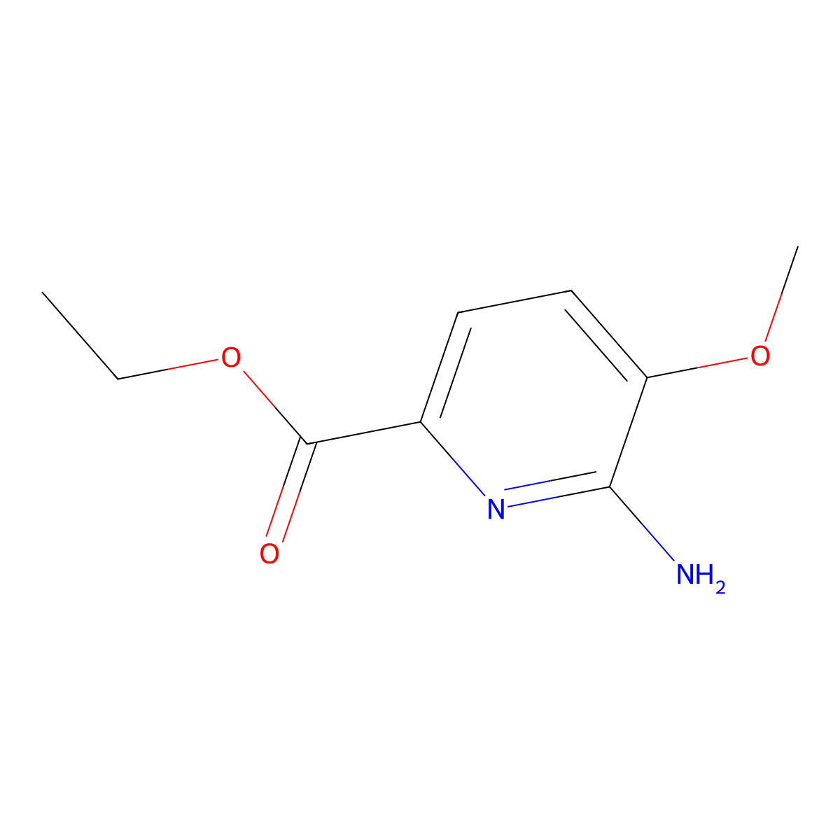 Ethyl 6-amino-5-methoxypicolinate molecular structure, CAS 2169498-99-9