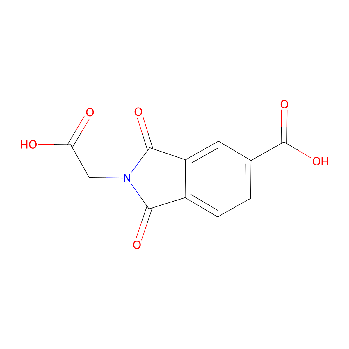 4-carboxy-N-(carboxymethyl)phthalimide molecular structure, CAS 21695-33-0