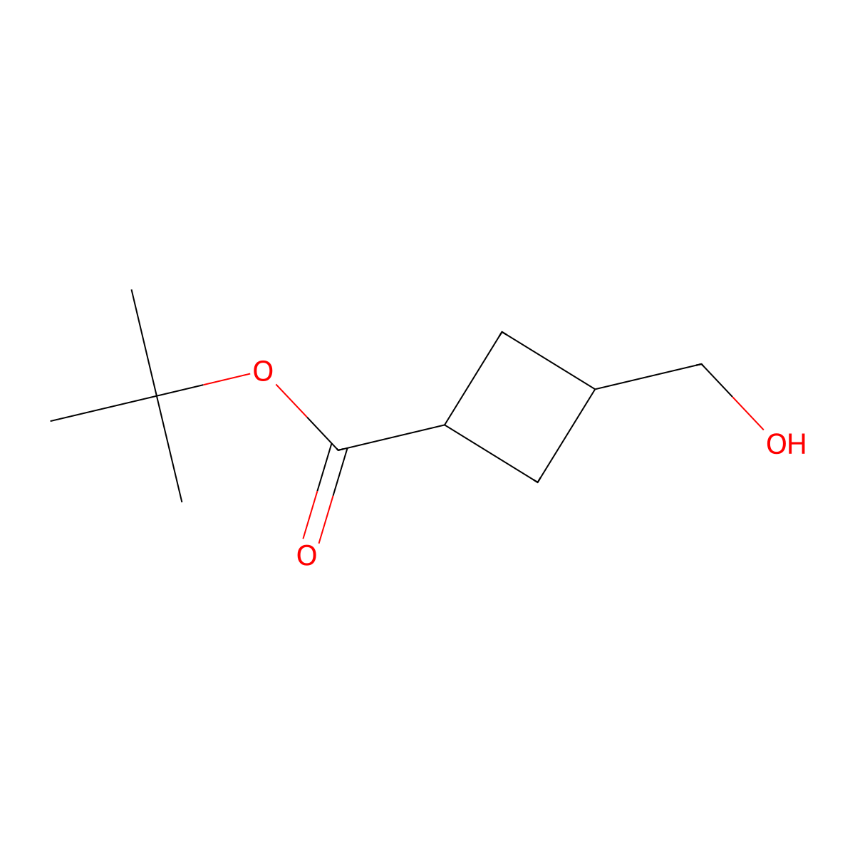 Tert-butyl 3-(hydroxymethyl)cyclobutane-1-carboxylate molecular structure, CAS 2169505-33-1
