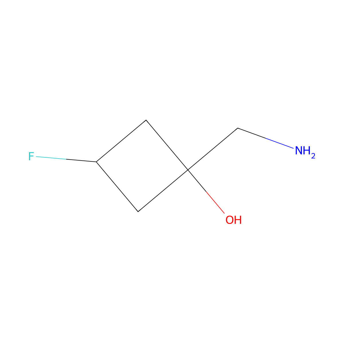 1-(Aminomethyl)-3-fluorocyclobutan-1-ol molecular structure, CAS 2169506-75-4