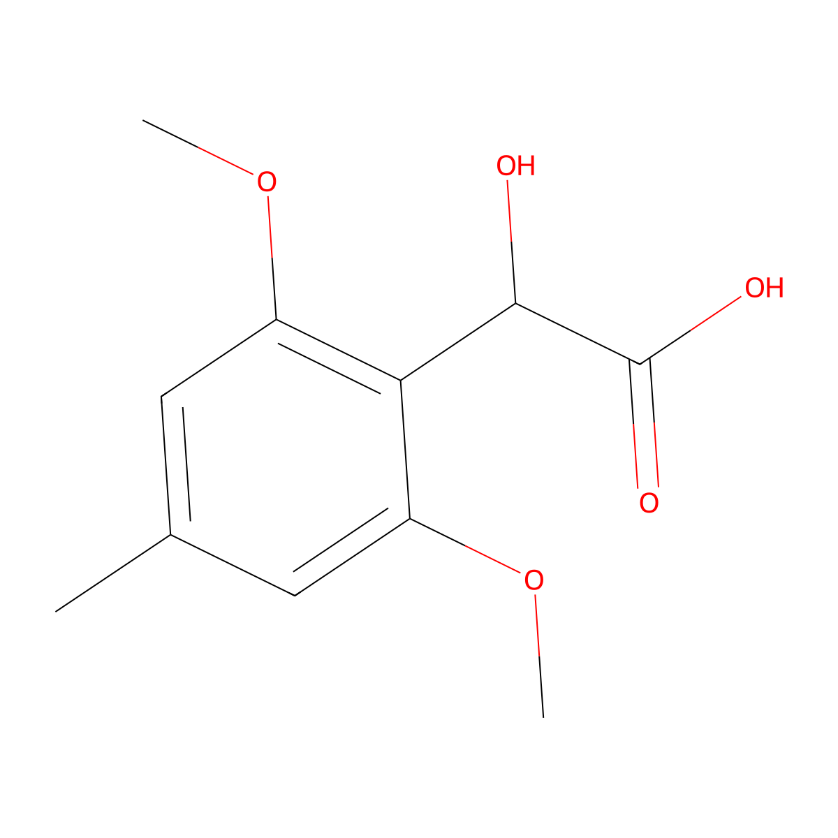 2-(2,6-Dimethoxy-4-methylphenyl)-2-hydroxyacetic acid molecular structure, CAS 2169507-61-1