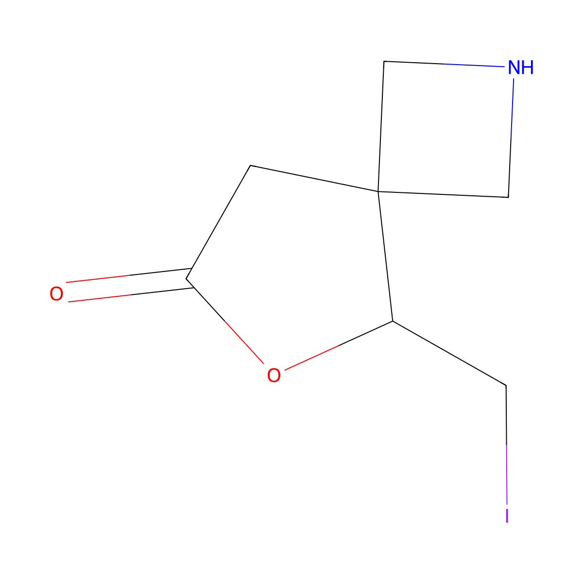5-(Iodomethyl)-6-oxa-2-azaspiro[3.4]octan-7-one molecular structure, CAS 2169512-50-7