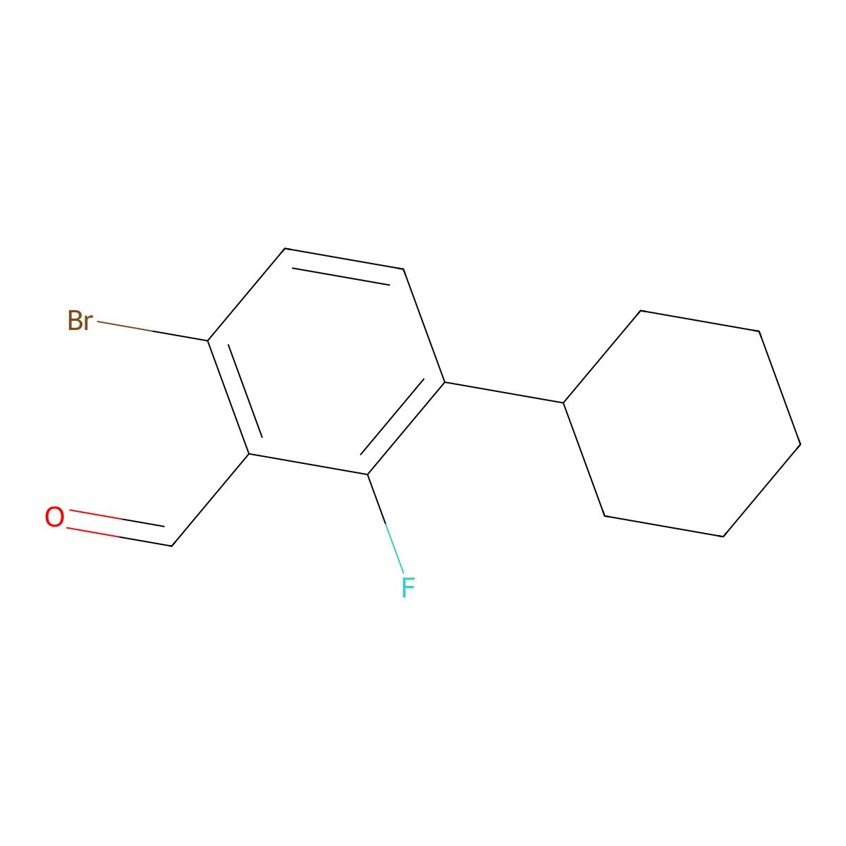 6-Bromo-3-cyclohexyl-2-fluorobenzaldehyde molecular structure, CAS 2169512-69-8