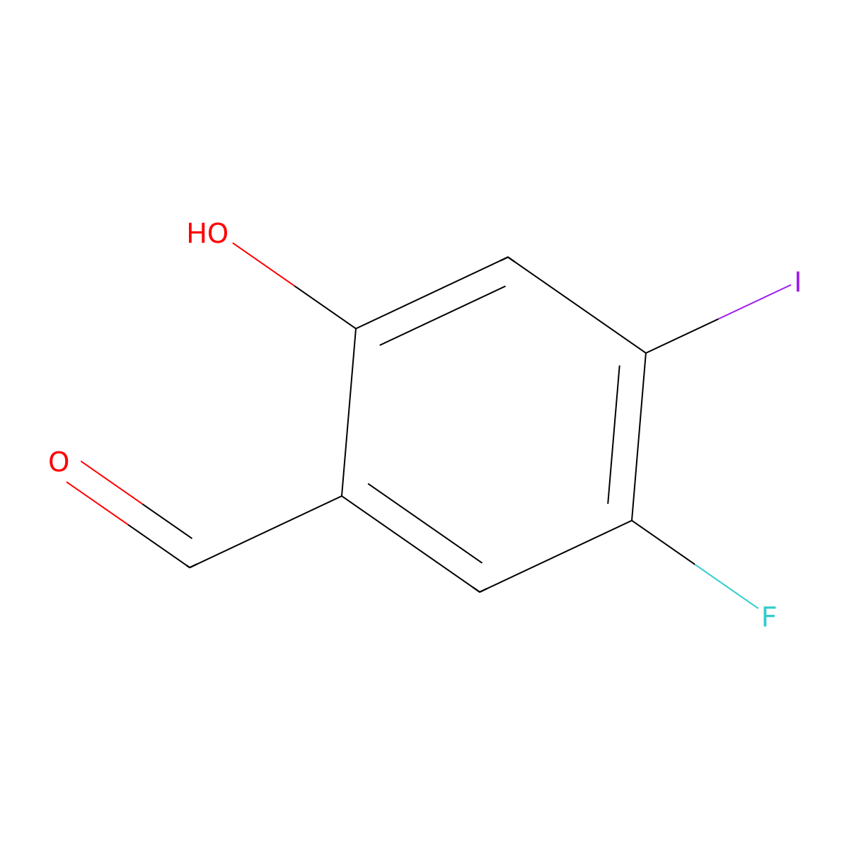 5-Fluoro-2-hydroxy-4-iodobenzaldehyde molecular structure, CAS 2169513-42-0