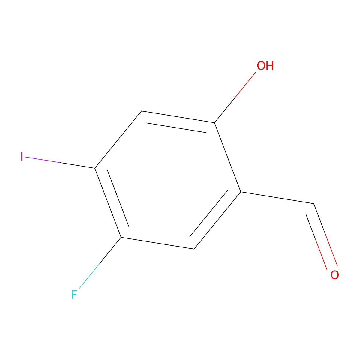 5-Fluoro-2-hydroxy-4-iodobenzaldehyde molecular structure, CAS 2169513-42-0