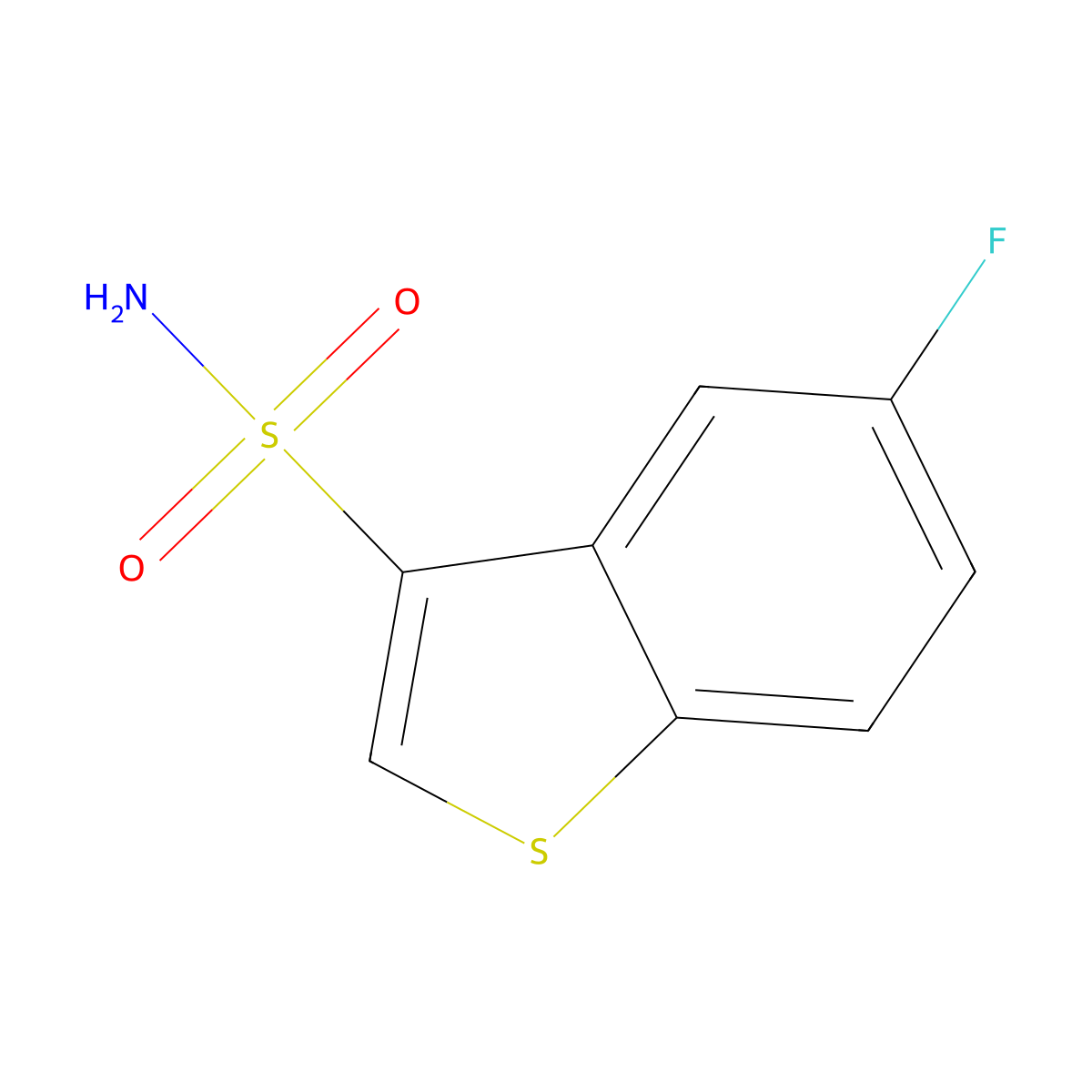 5-Fluoro-1-benzothiophene-3-sulfonamide molecular structure, CAS 2169515-69-7