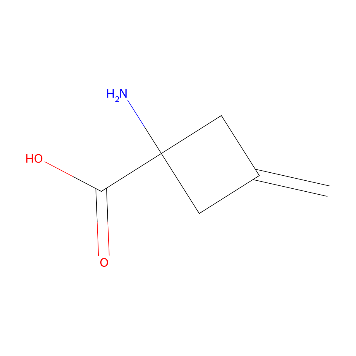 1-Amino-3-methylidenecyclobutane-1-carboxylic acid molecular structure, CAS 2169518-70-9