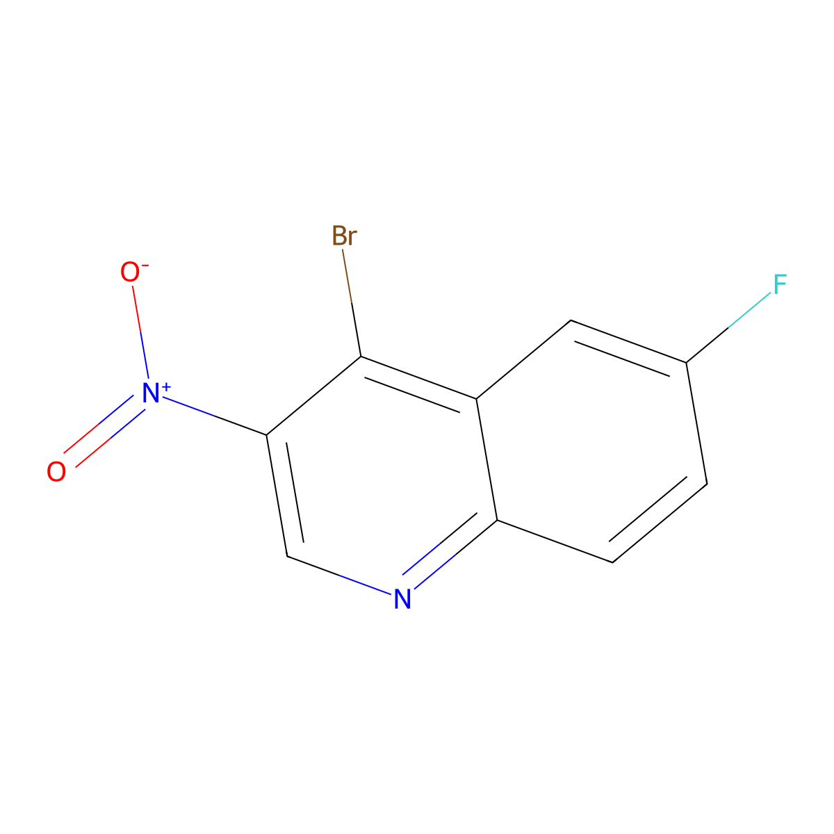 4-Bromo-6-fluoro-3-nitroquinoline molecular structure, CAS 2169520-45-8