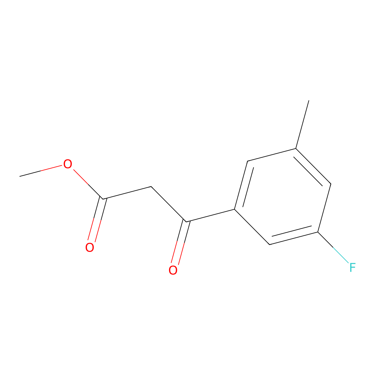 Methyl 3-(3-fluoro-5-methylphenyl)-3-oxopropanoate molecular structure, CAS 2169524-13-2