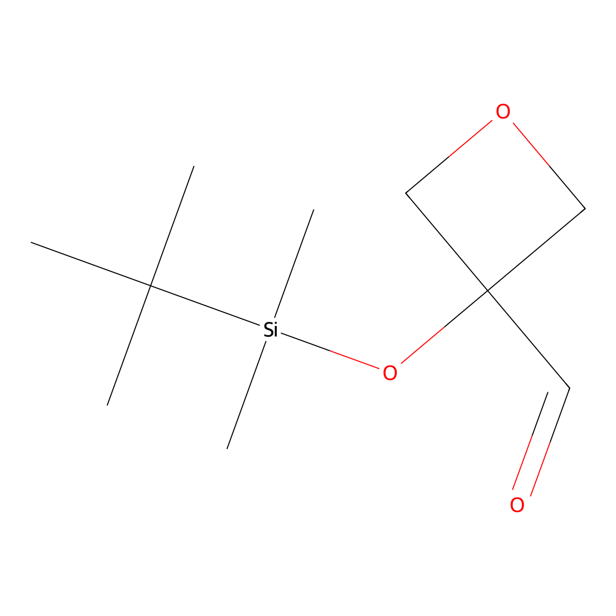 3-[(Tert-butyldimethylsilyl)oxy]oxetane-3-carbaldehyde molecular structure, CAS 2169527-25-5