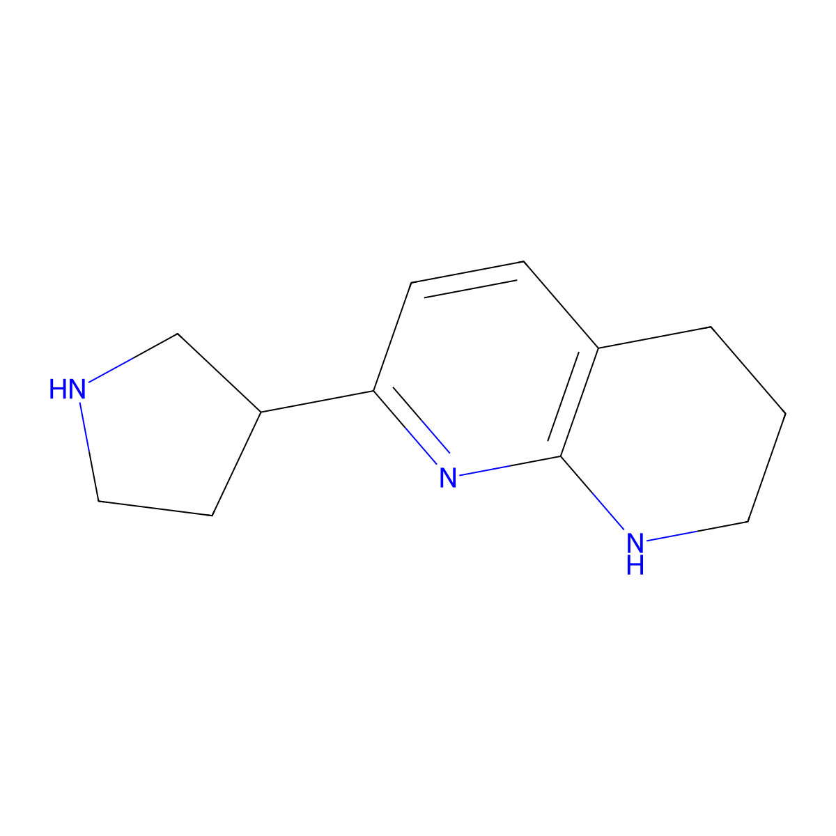7-(Pyrrolidin-3-yl)-1,2,3,4-tetrahydro-1,8-naphthyridine molecular structure, CAS 2169538-17-2