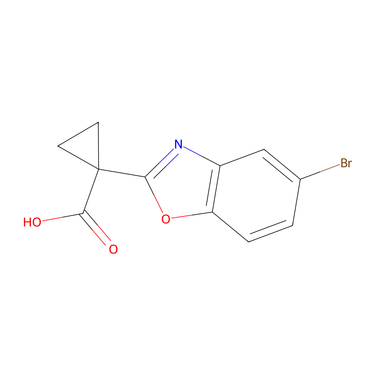 1-(5-Bromobenzo[D]oxazol-2-YL)cyclopropane-1-carboxylic acid molecular structure, CAS 2169541-00-6