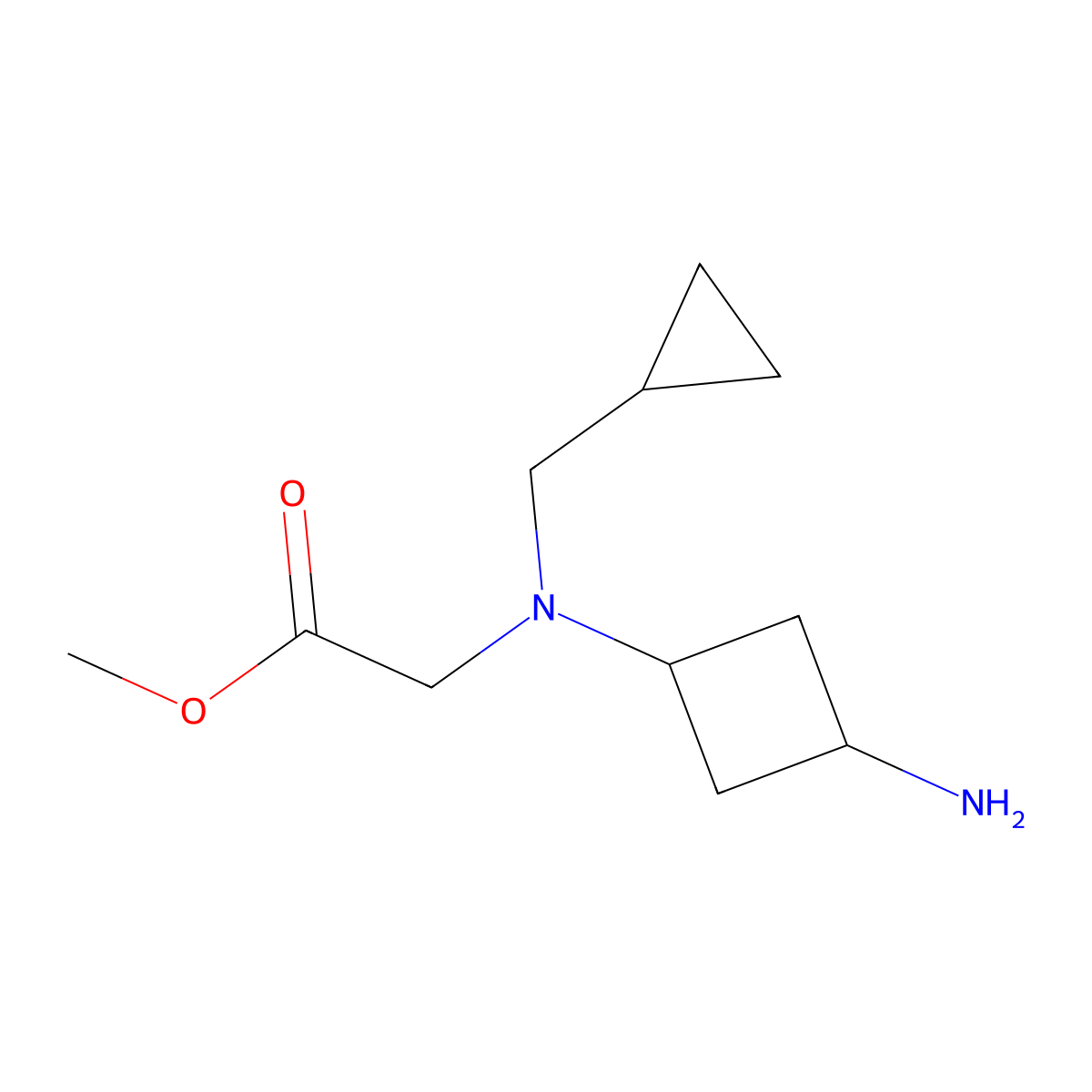 Methyl 2-[(3-aminocyclobutyl)(cyclopropylmethyl)amino]acetate molecular structure, CAS 2169544-46-9