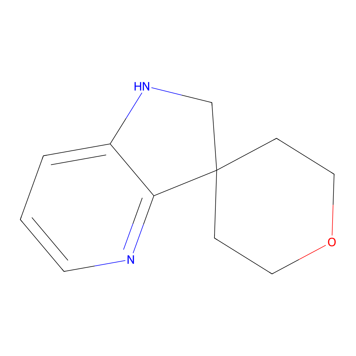 2',3'-Dihydrospiro{oxane-4,1'-pyrrolo[3,2-b]pyridine} molecular structure, CAS 2169552-68-3