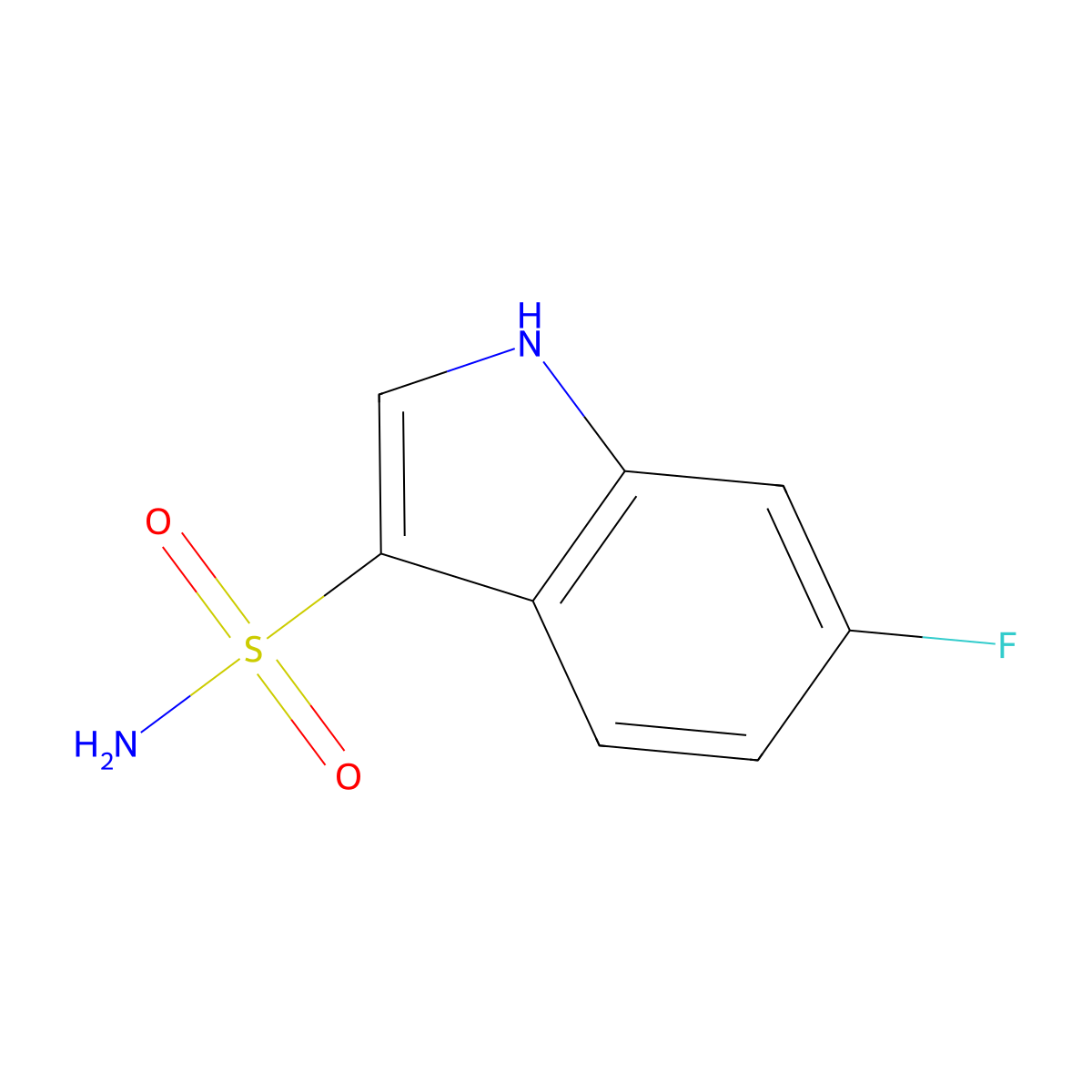 6-fluoro-1H-indole-3-sulfonamide molecular structure, CAS 2169553-63-1