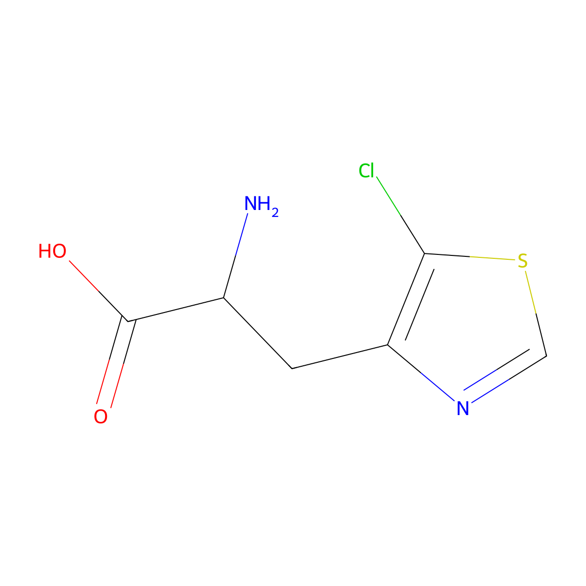 2-Amino-3-(5-chloro-1,3-thiazol-4-yl)propanoic acid molecular structure, CAS 2169555-96-6