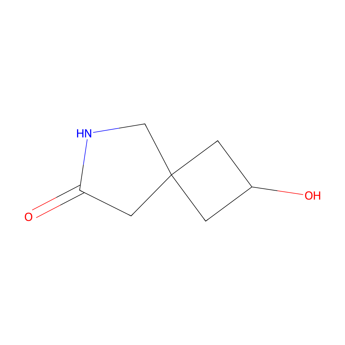 2-Hydroxy-6-azaspiro[3.4]octan-7-one molecular structure, CAS 2169556-70-9