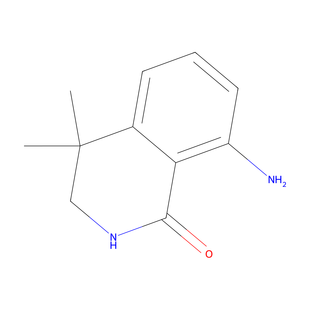8-Amino-4,4-dimethyl-3,4-dihydroisoquinolin-1(2H)-one molecular structure, CAS 2169557-43-9
