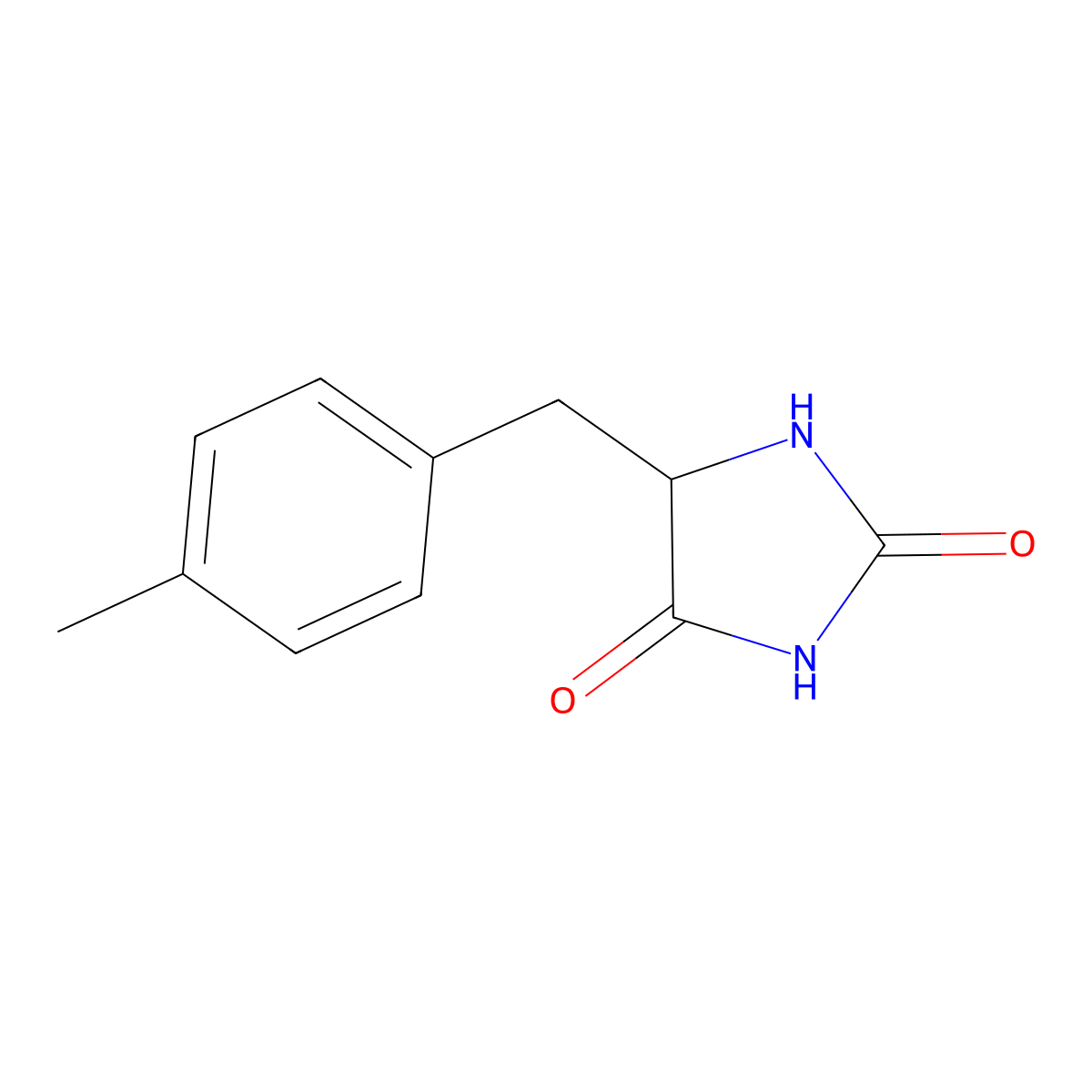 5-[(4-Methylphenyl)methyl]imidazolidine-2,4-dione molecular structure, CAS 216956-21-7