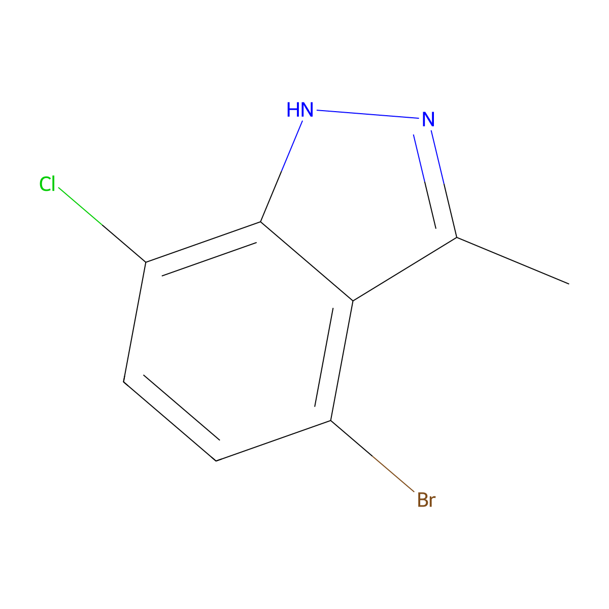 4-Bromo-7-chloro-3-methyl-1H-indazole molecular structure, CAS 2169560-50-1