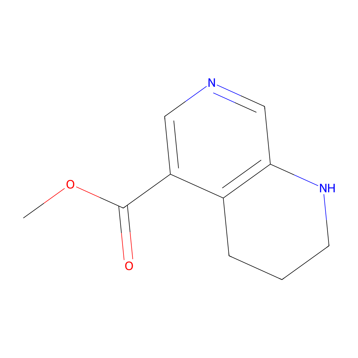 Methyl 1,2,3,4-tetrahydro-1,7-naphthyridine-5-carboxylate molecular structure, CAS 2169561-10-6