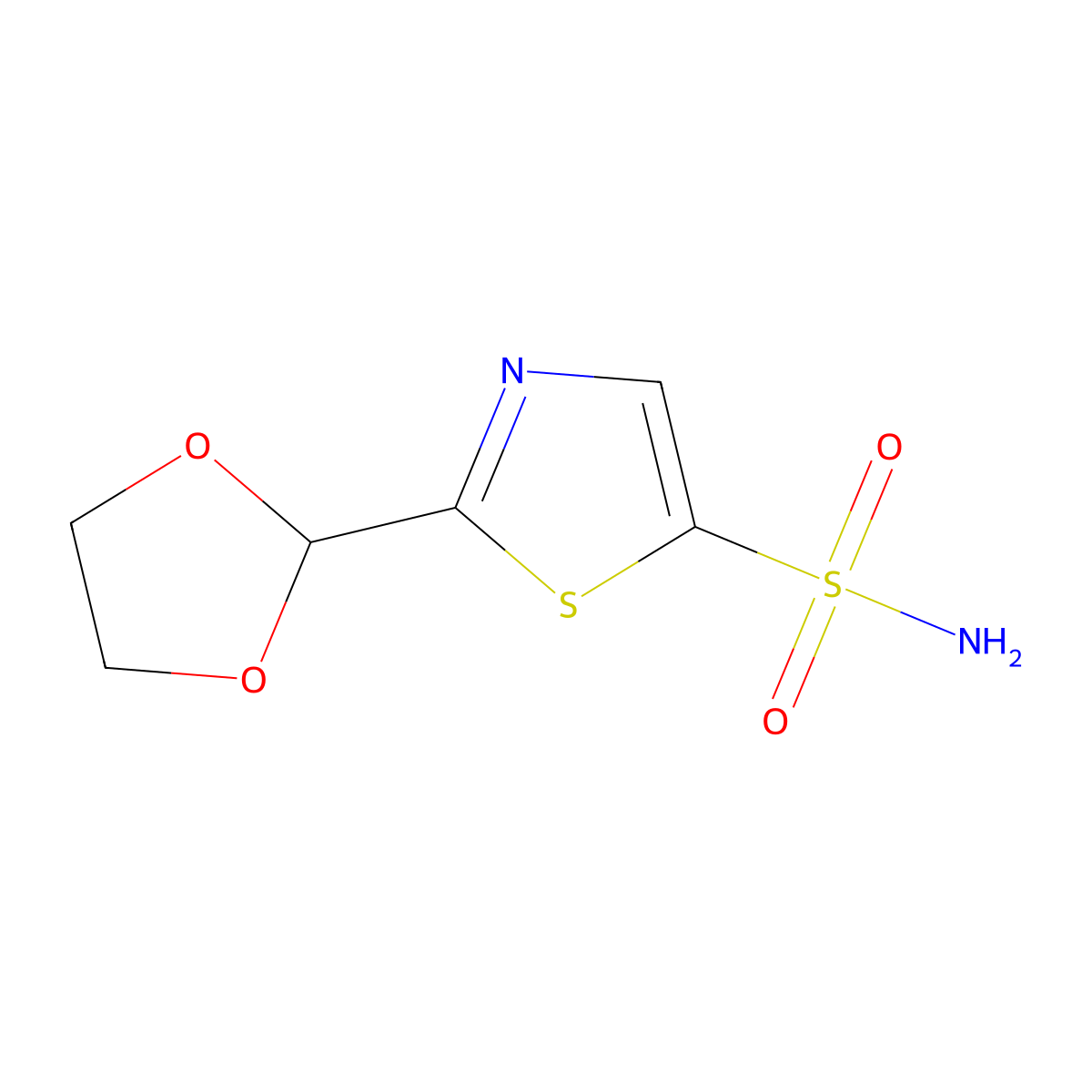 2-(1,3-Dioxolan-2-yl)-1,3-thiazole-5-sulfonamide molecular structure, CAS 2169568-00-5