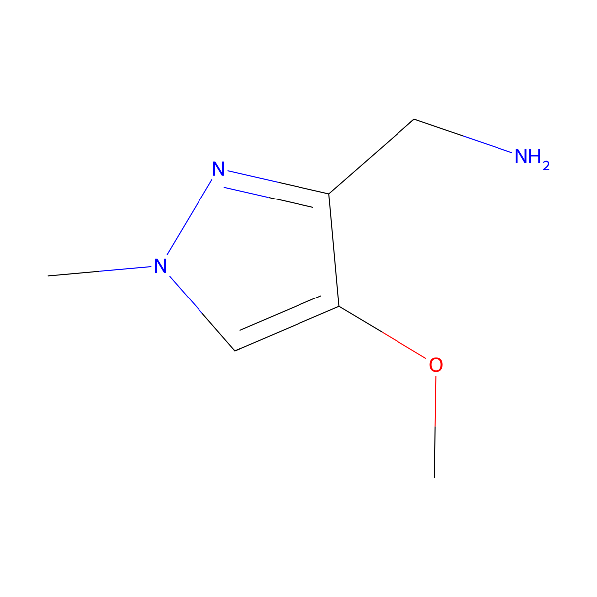 1-(4-methoxy-1-methyl-1H-pyrazol-3-yl)methanamine molecular structure, CAS 2169569-96-2