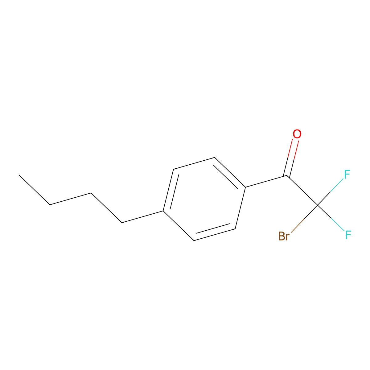 2-Bromo-2,2-difluoro-1-(4-n-butylphenyl)ethanone molecular structure, CAS 2169570-34-5