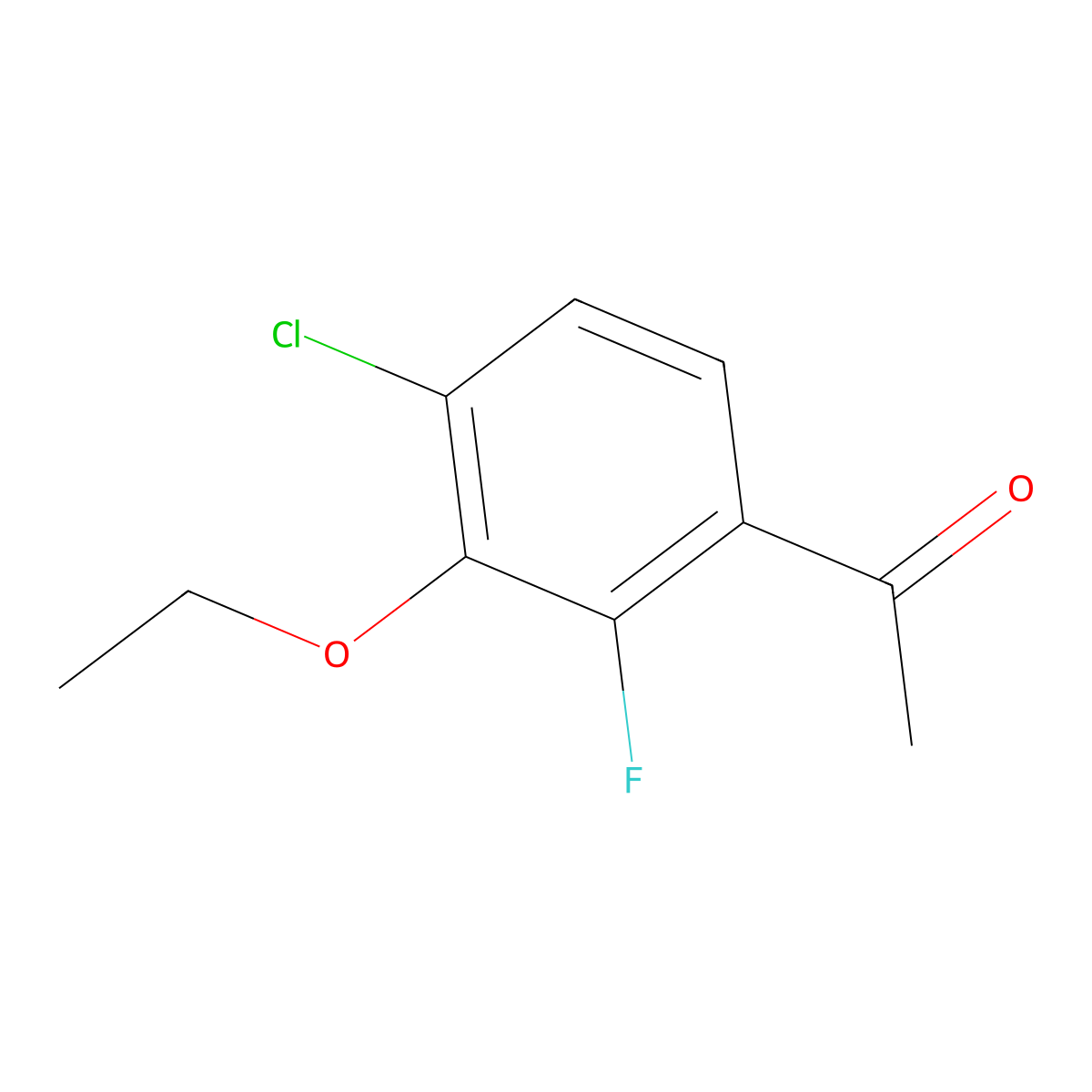 1-(4-Chloro-3-ethoxy-2-fluorophenyl)ethanone molecular structure, CAS 2169573-40-2