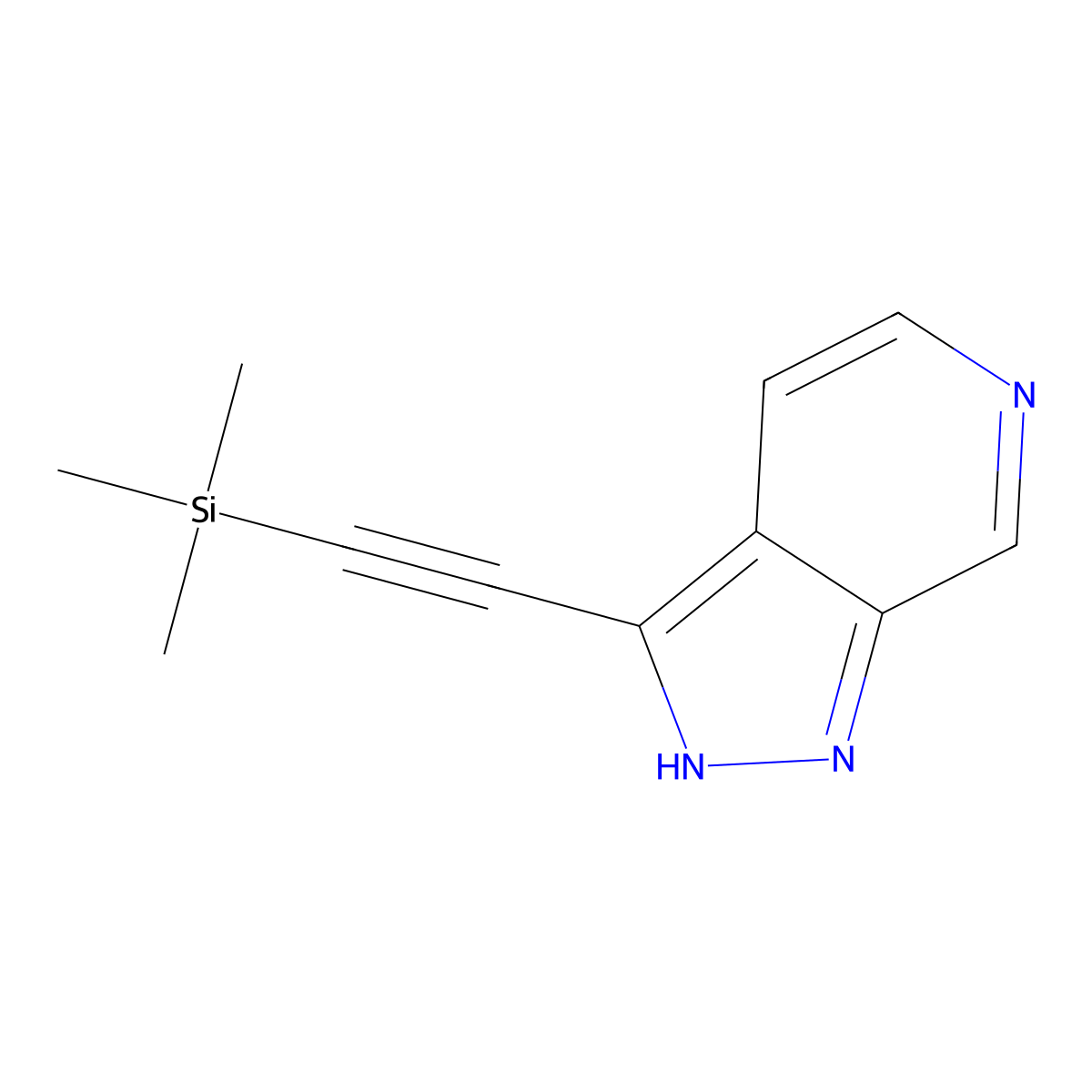 3-((trimethylsilyl)ethynyl)-2H-pyrazolo[3,4-c]pyridine molecular structure, CAS 2169576-04-7