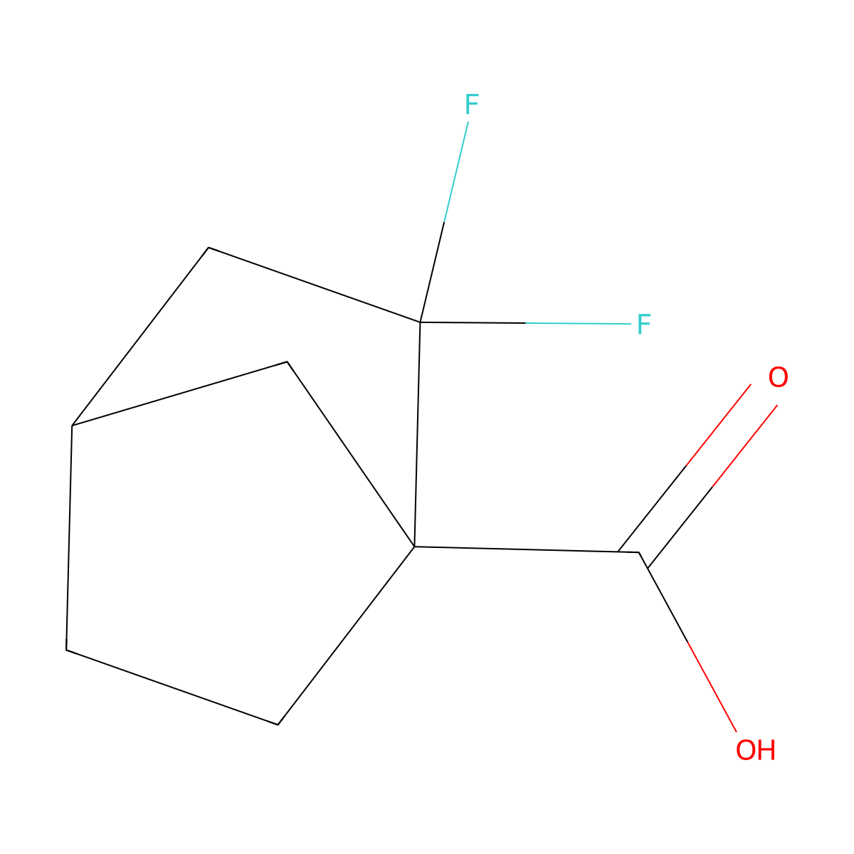 2,2-Difluorobicyclo[2.2.1]heptane-1-carboxylic acid molecular structure, CAS 2169578-23-6